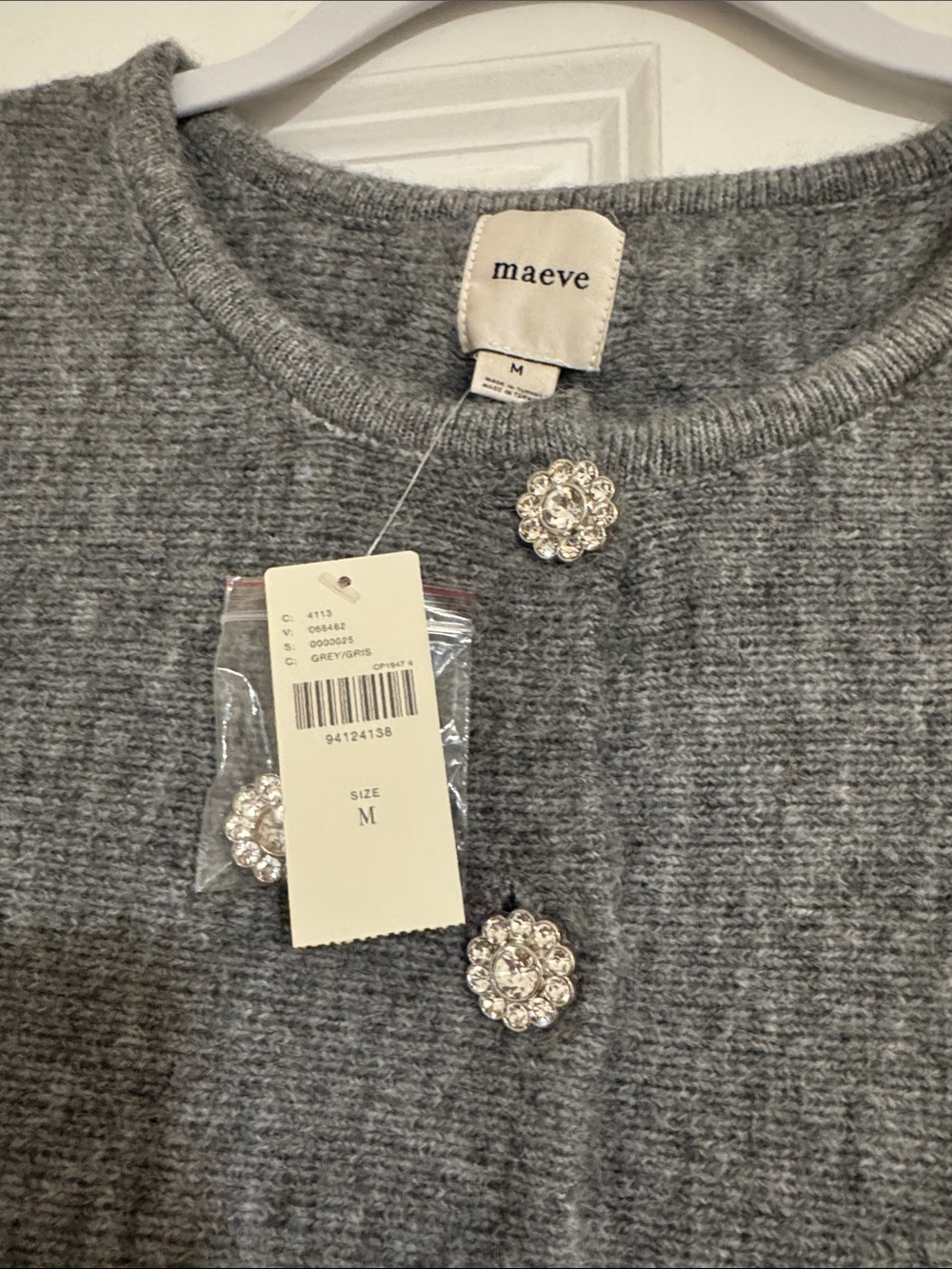 NWT Anthropologie Maeve Flower Button Peplum Cardigan Sweater Size M - Picture 5 of 12